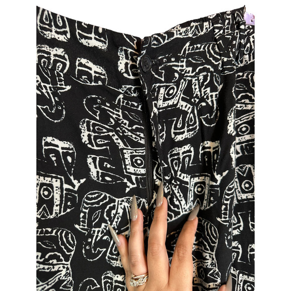 Merona Wide Leg Boho Pants High Rise Elephant Tribal Print Size Large - Picture 6 of 6